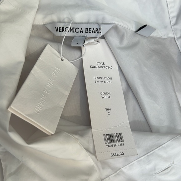 Veronica beard Fauri shirt white asymmetrical button down top size 2 - Picture 8 of 8